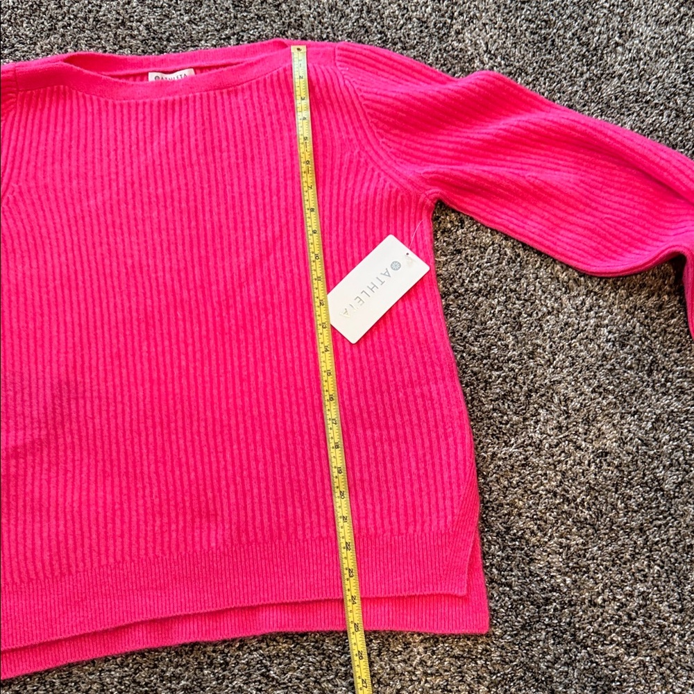 Athleta Hot Pink Ribbed Scoop-Neck Sweater - Picture 5 of 6